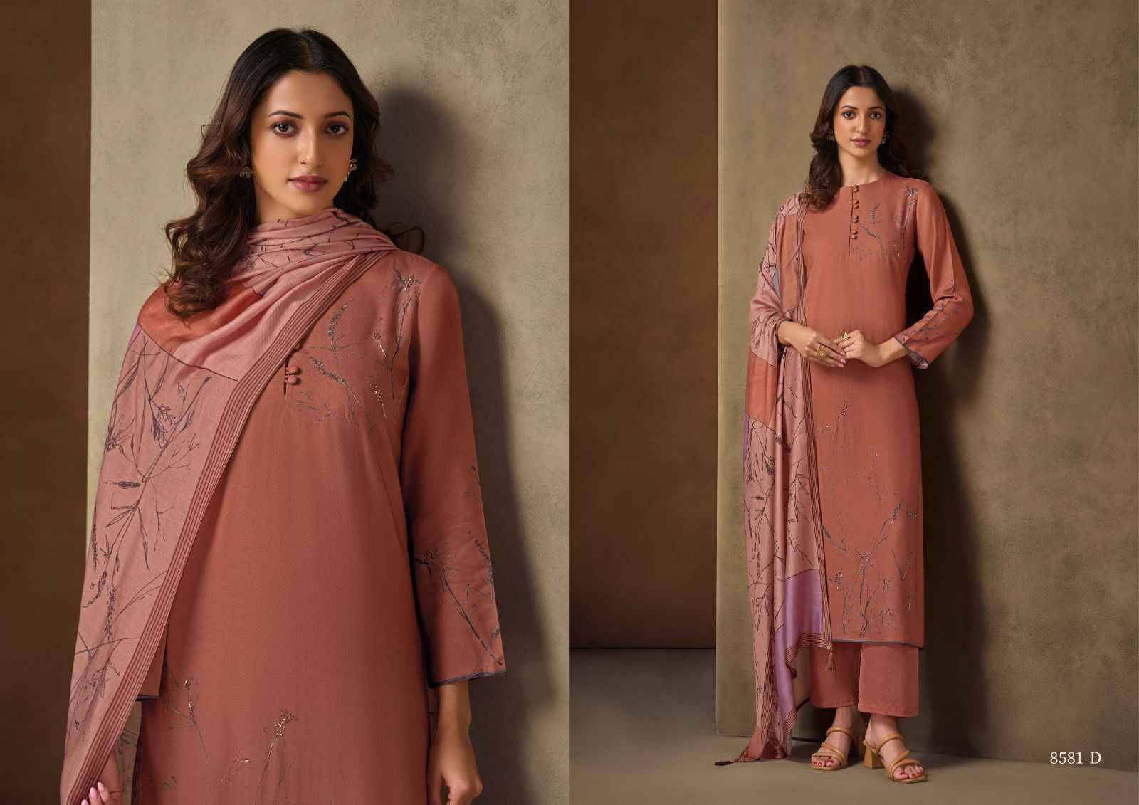 Ranno By Om Tex 8581-A To 8581-D Series Beautiful Festive Suits Colorful Stylish Fancy Casual Wear & Ethnic Wear Pure Pashmina Dresses At Wholesale Price