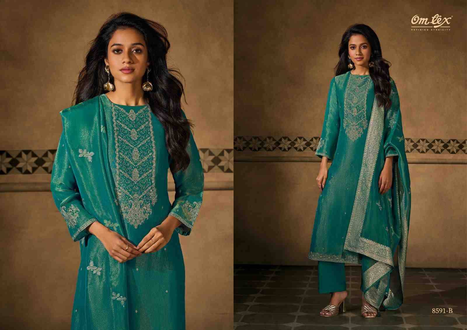 Sienna By Om Tex 8591-A To 8591-C Series Beautiful Festive Suits Colorful Stylish Fancy Casual Wear & Ethnic Wear Tissue Silk Dresses At Wholesale Price