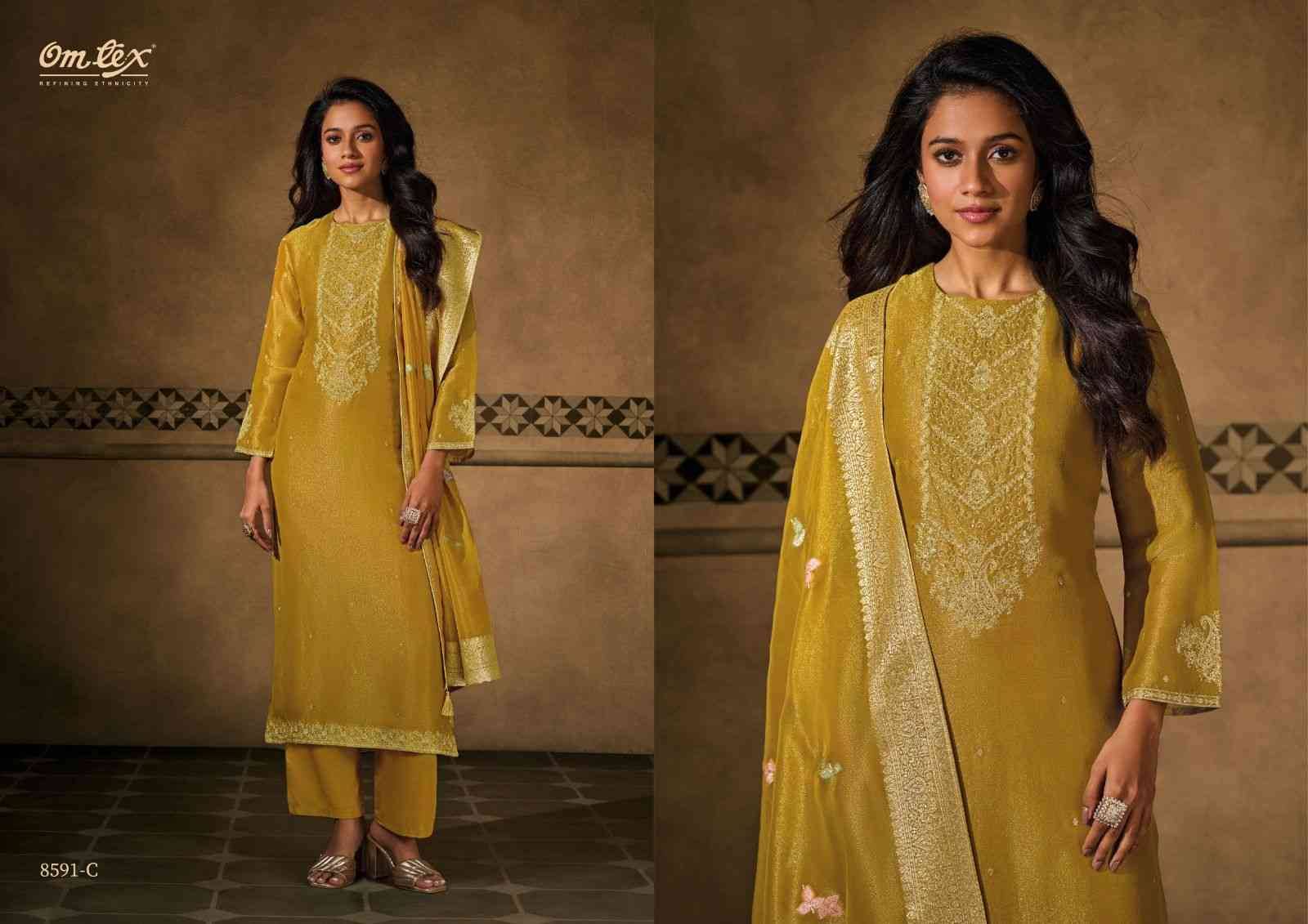 Sienna By Om Tex 8591-A To 8591-C Series Beautiful Festive Suits Colorful Stylish Fancy Casual Wear & Ethnic Wear Tissue Silk Dresses At Wholesale Price