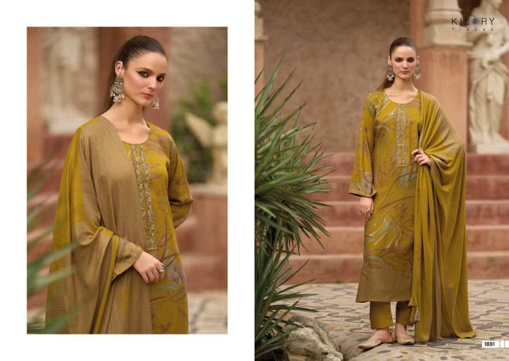 Isharat By Kilory 1881 To 1886 Series Beautiful Festive Suits Colorful Stylish Fancy Casual Wear & Ethnic Wear Pure Viscose Pashmina Dresses At Wholesale Price