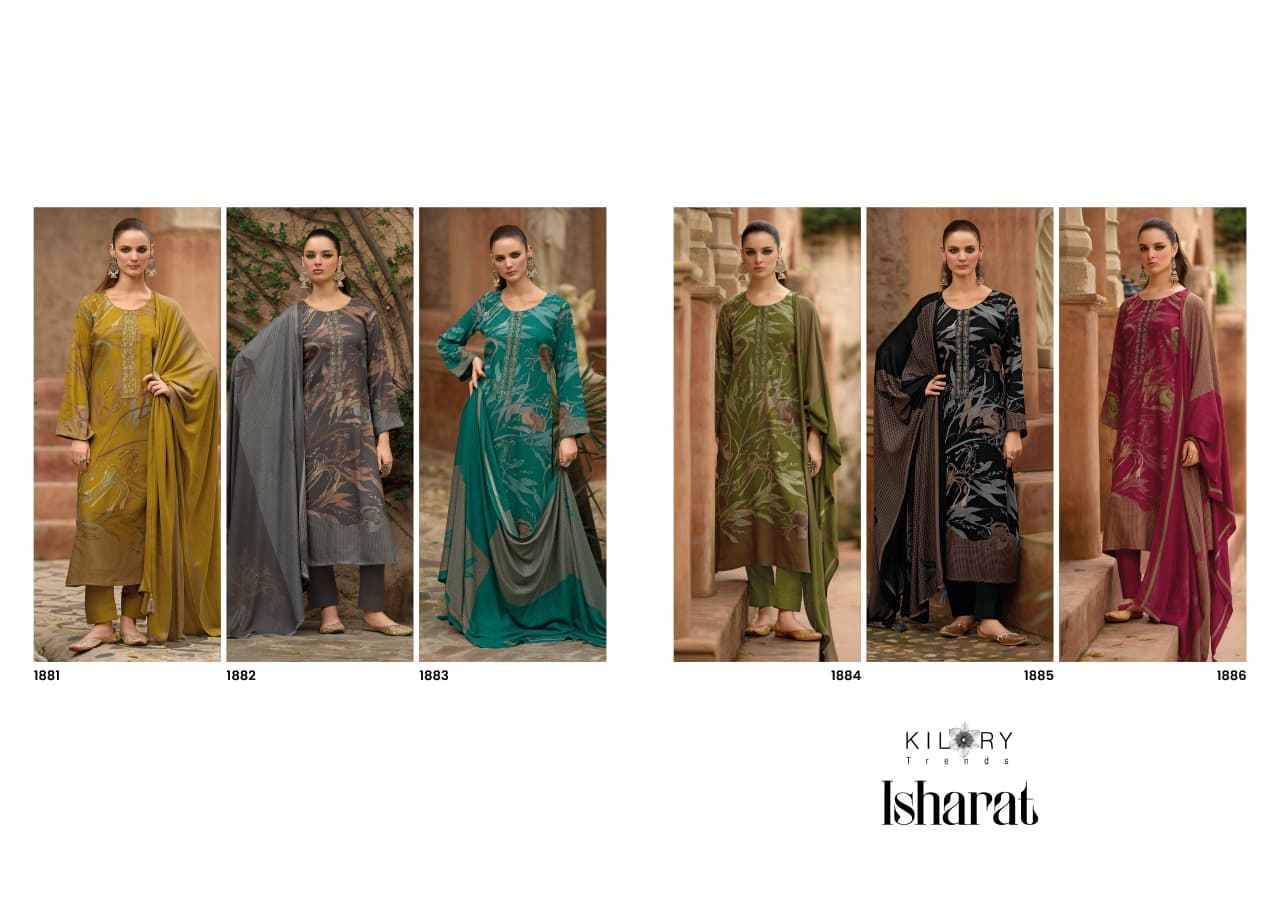 Isharat By Kilory 1881 To 1886 Series Beautiful Festive Suits Colorful Stylish Fancy Casual Wear & Ethnic Wear Pure Viscose Pashmina Dresses At Wholesale Price