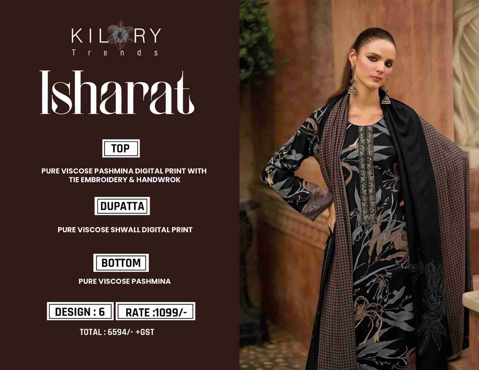 Isharat By Kilory 1881 To 1886 Series Beautiful Festive Suits Colorful Stylish Fancy Casual Wear & Ethnic Wear Pure Viscose Pashmina Dresses At Wholesale Price