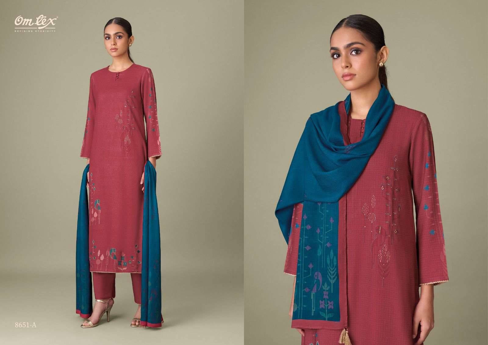 Maria By Om Tex 8651-A To 8651-D Series Beautiful Festive Suits Colorful Stylish Fancy Casual Wear & Ethnic Wear Pure Pashmina Dresses At Wholesale Price