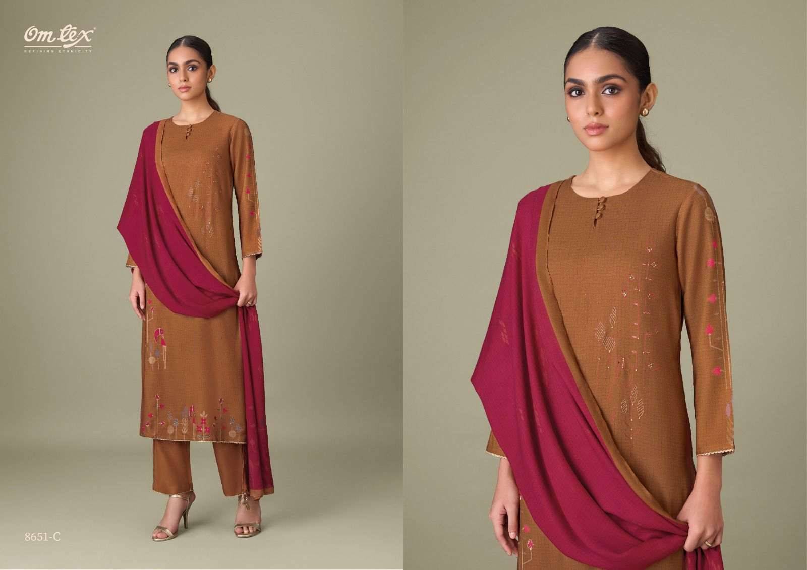 Maria By Om Tex 8651-A To 8651-D Series Beautiful Festive Suits Colorful Stylish Fancy Casual Wear & Ethnic Wear Pure Pashmina Dresses At Wholesale Price