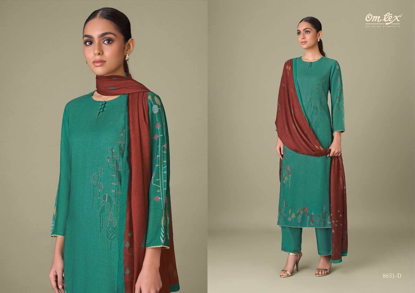 Maria By Om Tex 8651-A To 8651-D Series Beautiful Festive Suits Colorful Stylish Fancy Casual Wear & Ethnic Wear Pure Pashmina Dresses At Wholesale Price