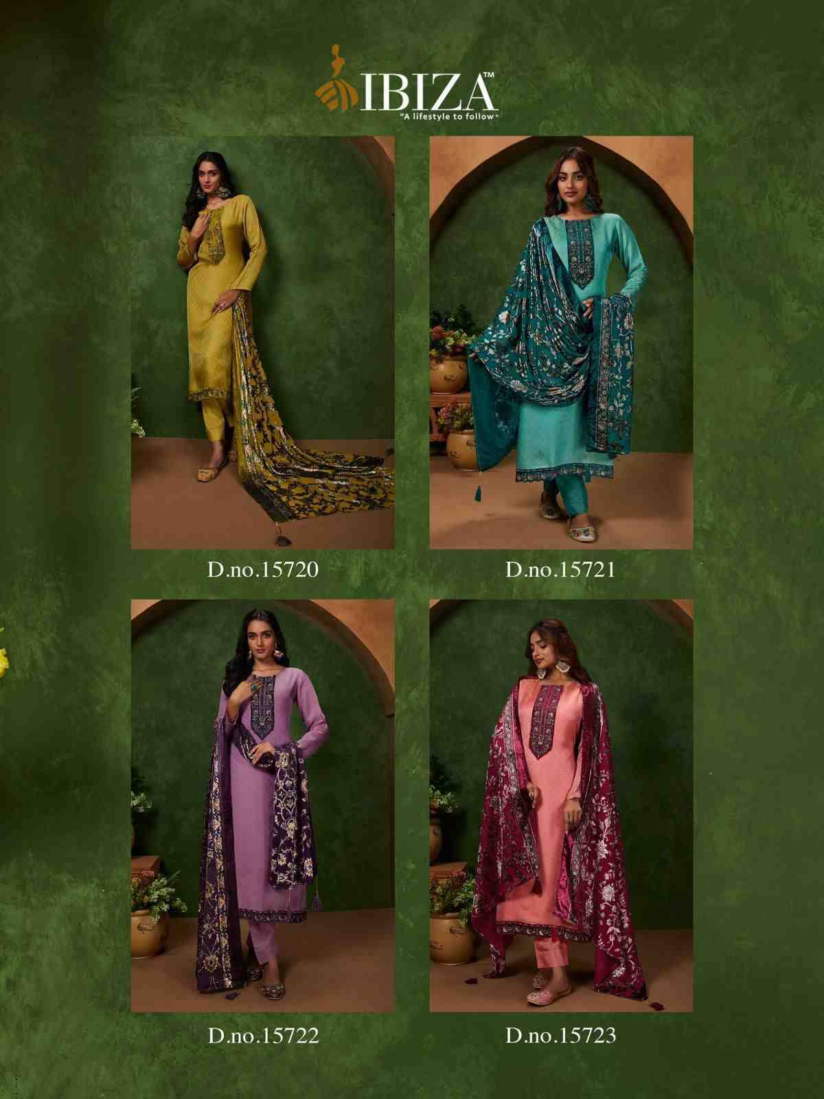 Nemyra By Ibiza 15720 To 15723 Series Beautiful Festive Suits Colorful Stylish Fancy Casual Wear & Ethnic Wear Pure Silk Jacquard Dresses At Wholesale Price