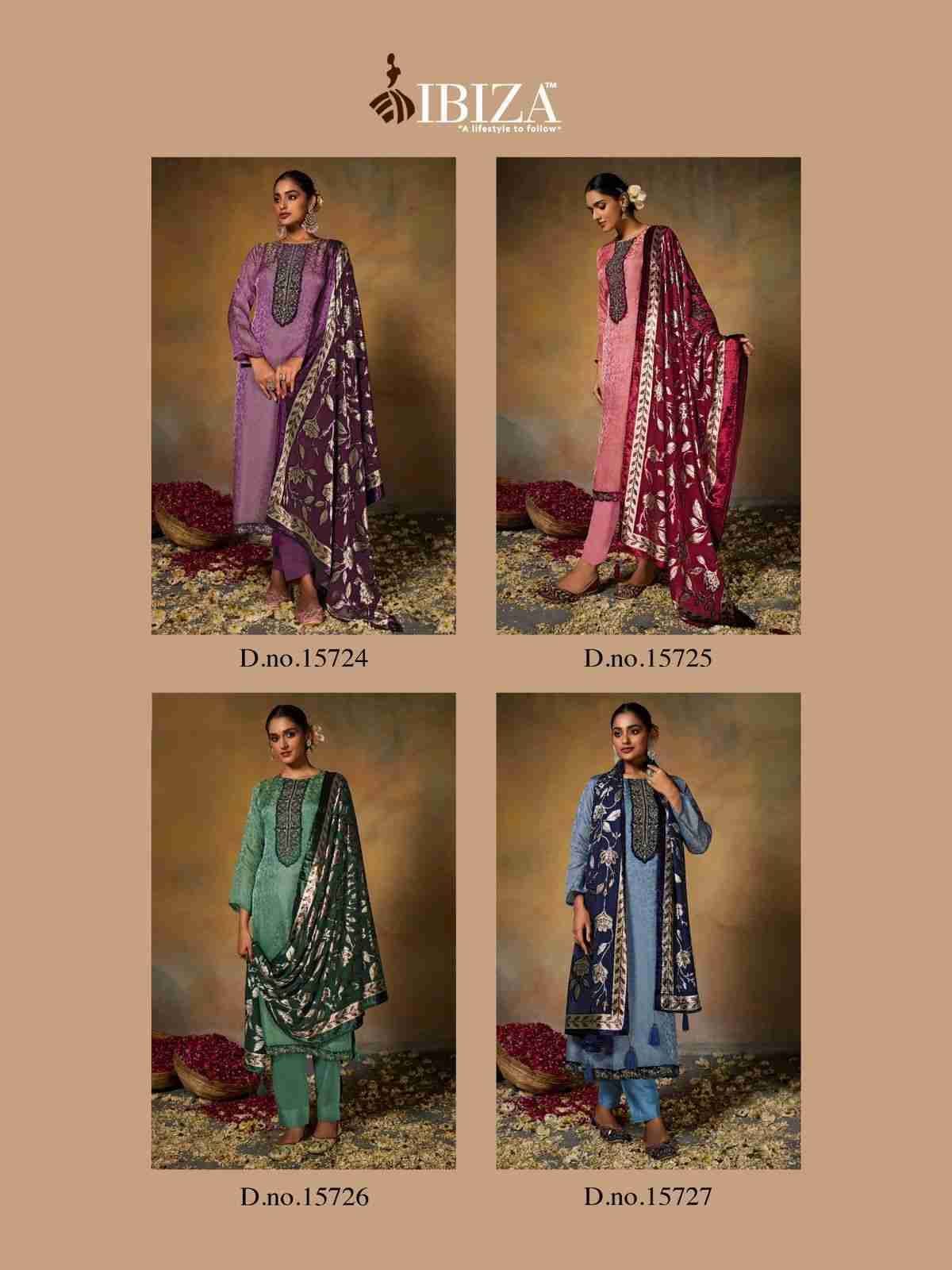 Chitthi By Ibiza 15724 To 15727 Series Beautiful Festive Suits Colorful Stylish Fancy Casual Wear & Ethnic Wear Pure Silk Jacquard Dresses At Wholesale Price