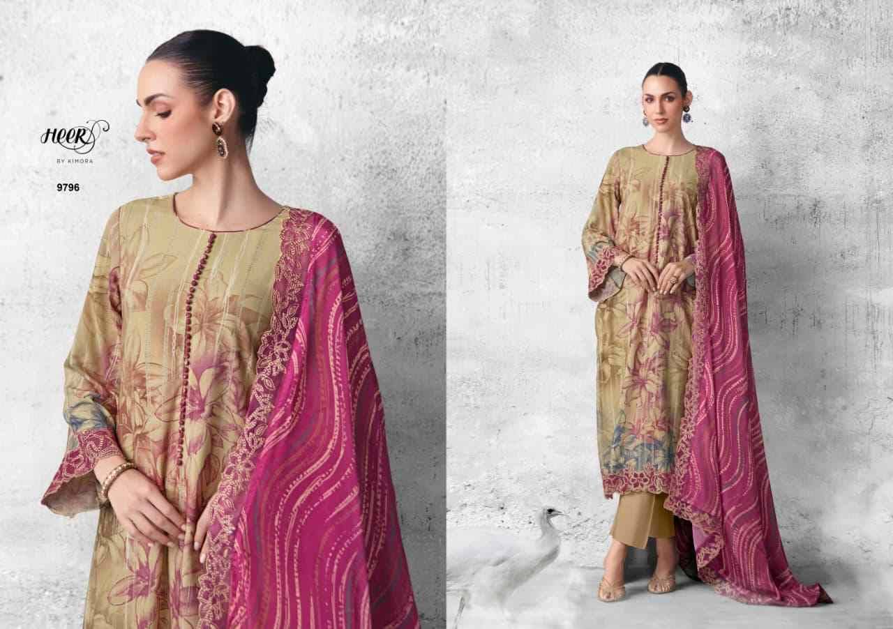 Peacock By Kimora Fashion 9791 To 9796 Series Designer Festive Suits Collection Beautiful Stylish Fancy Colorful Party Wear & Occasional Wear Pure Muslin Dresses At Wholesale Price