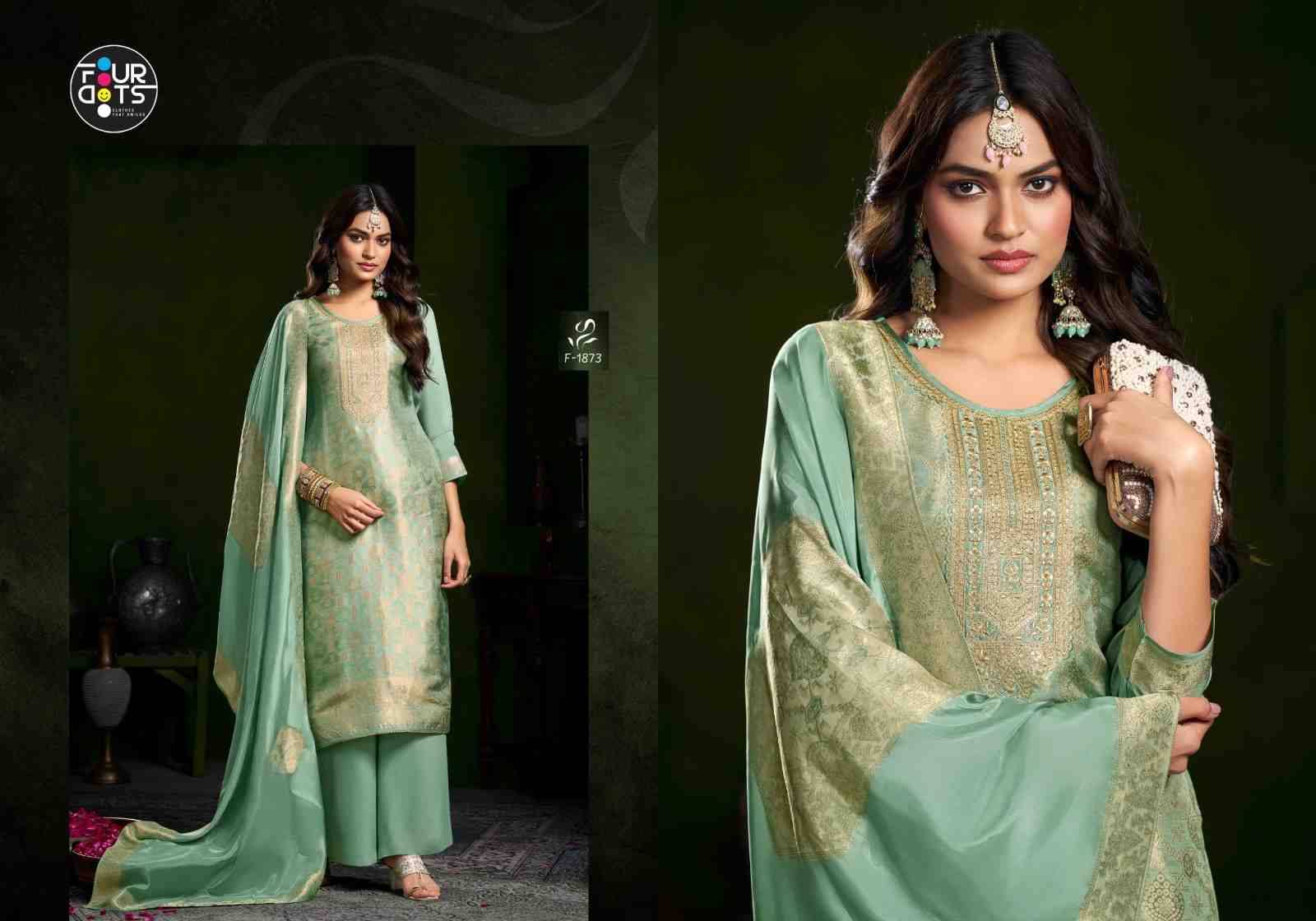 Romee By Four Dots 1871 To 1874 Series Designer Stylish Fancy Colorful Beautiful Party Wear & Ethnic Wear Collection Viscose Jacquard Silk Dresses At Wholesale Price