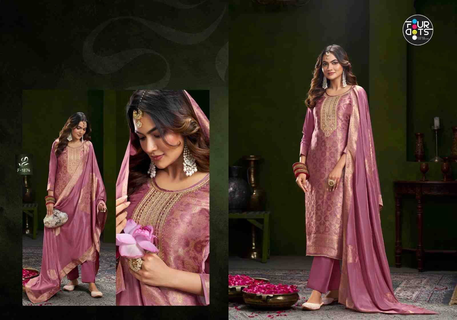 Romee By Four Dots 1871 To 1874 Series Designer Stylish Fancy Colorful Beautiful Party Wear & Ethnic Wear Collection Viscose Jacquard Silk Dresses At Wholesale Price