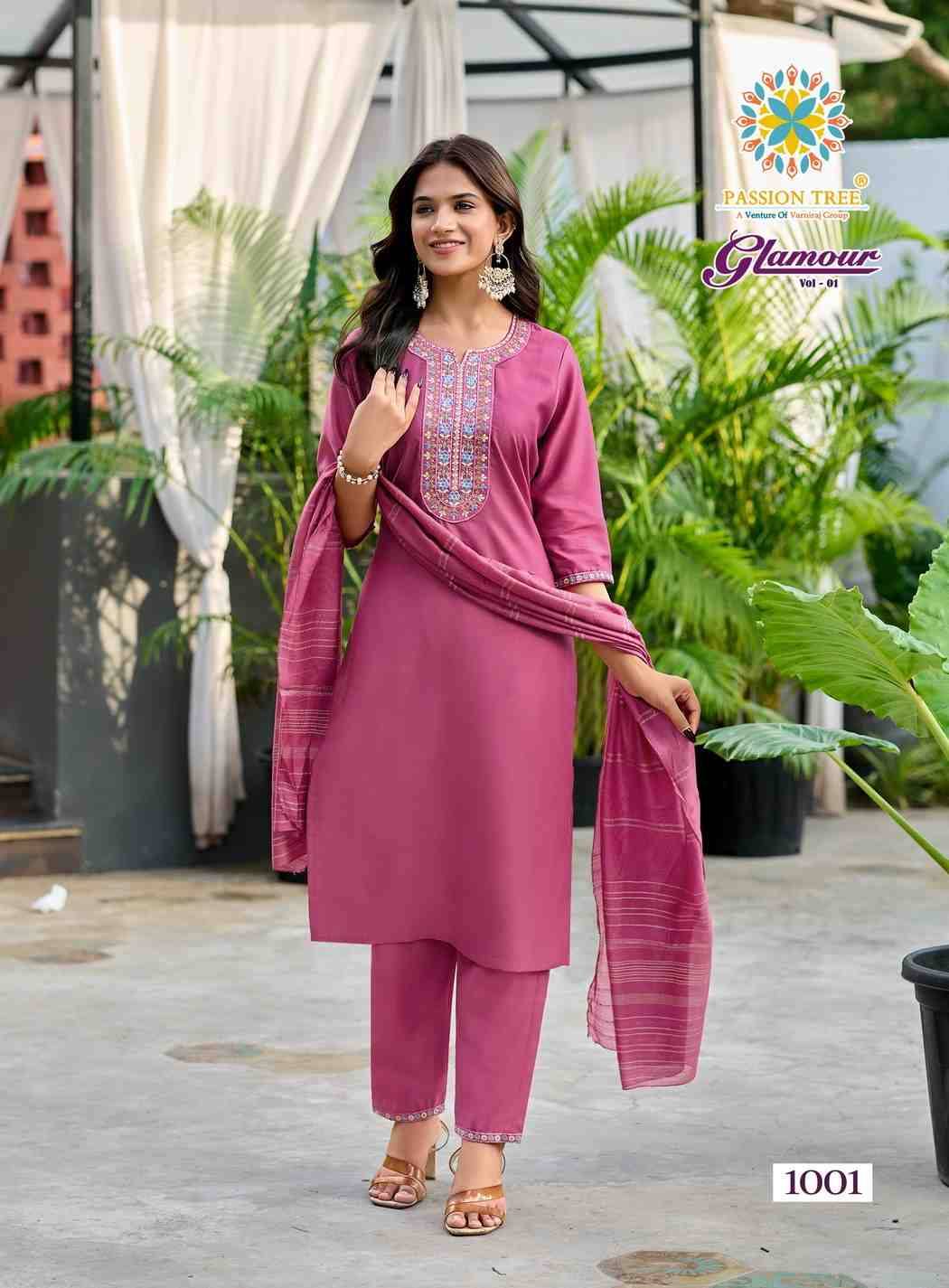 Glamour Vol-1 By Passion Tree 1001 To 1006 Series Beautiful Festive Suits Colorful Stylish Fancy Casual Wear & Ethnic Wear Roman Silk Dresses At Wholesale Price