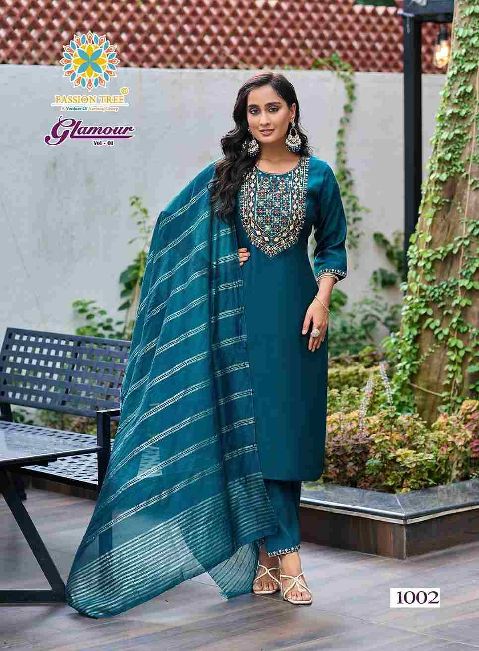 Glamour Vol-1 By Passion Tree 1001 To 1006 Series Beautiful Festive Suits Colorful Stylish Fancy Casual Wear & Ethnic Wear Roman Silk Dresses At Wholesale Price