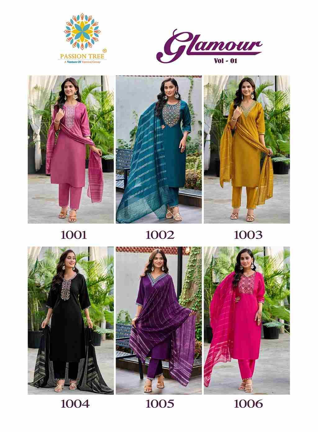Glamour Vol-1 By Passion Tree 1001 To 1006 Series Beautiful Festive Suits Colorful Stylish Fancy Casual Wear & Ethnic Wear Roman Silk Dresses At Wholesale Price