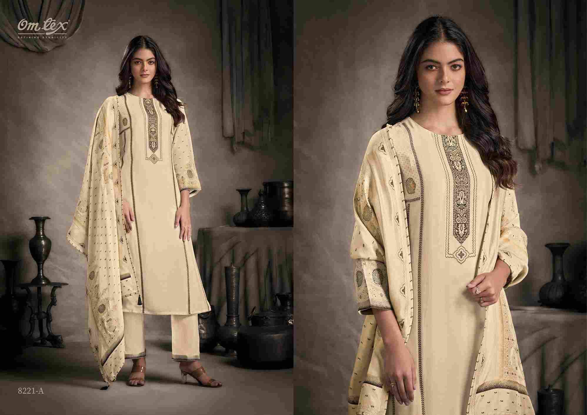 Zunishka By Om Tex 8221-A To 8221-E Series Beautiful Festive Suits Colorful Stylish Fancy Casual Wear & Ethnic Wear Jacquard Silk Dresses At Wholesale Price