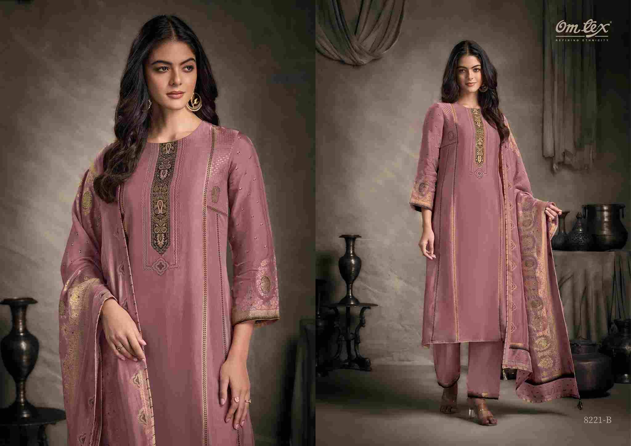 Zunishka By Om Tex 8221-A To 8221-E Series Beautiful Festive Suits Colorful Stylish Fancy Casual Wear & Ethnic Wear Jacquard Silk Dresses At Wholesale Price