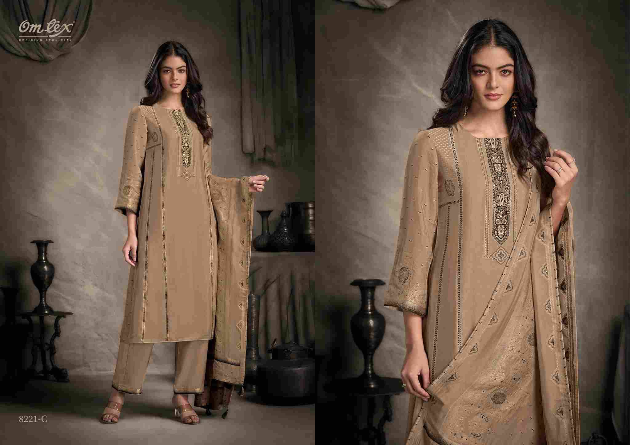 Zunishka By Om Tex 8221-A To 8221-E Series Beautiful Festive Suits Colorful Stylish Fancy Casual Wear & Ethnic Wear Jacquard Silk Dresses At Wholesale Price