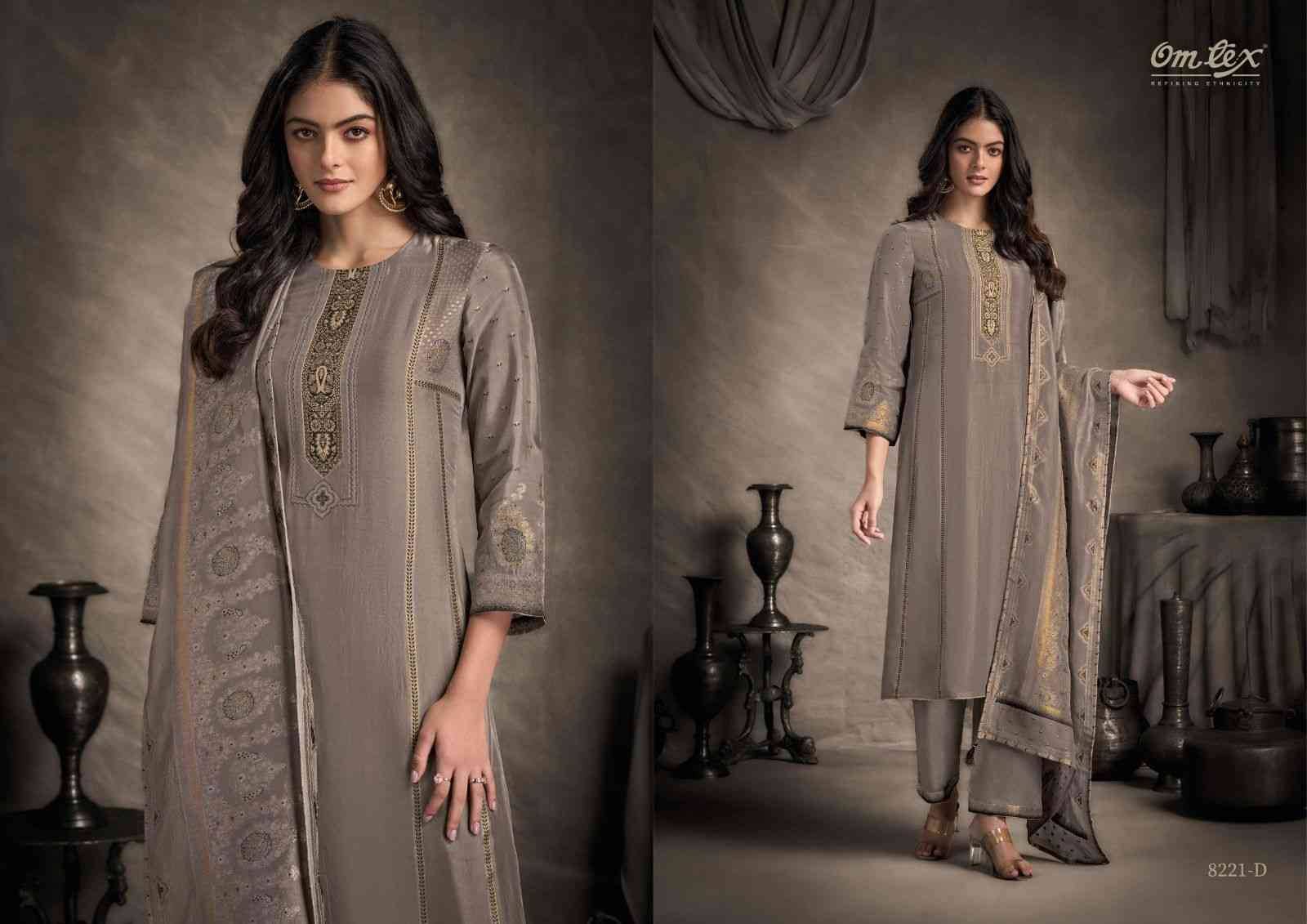 Zunishka By Om Tex 8221-A To 8221-E Series Beautiful Festive Suits Colorful Stylish Fancy Casual Wear & Ethnic Wear Jacquard Silk Dresses At Wholesale Price