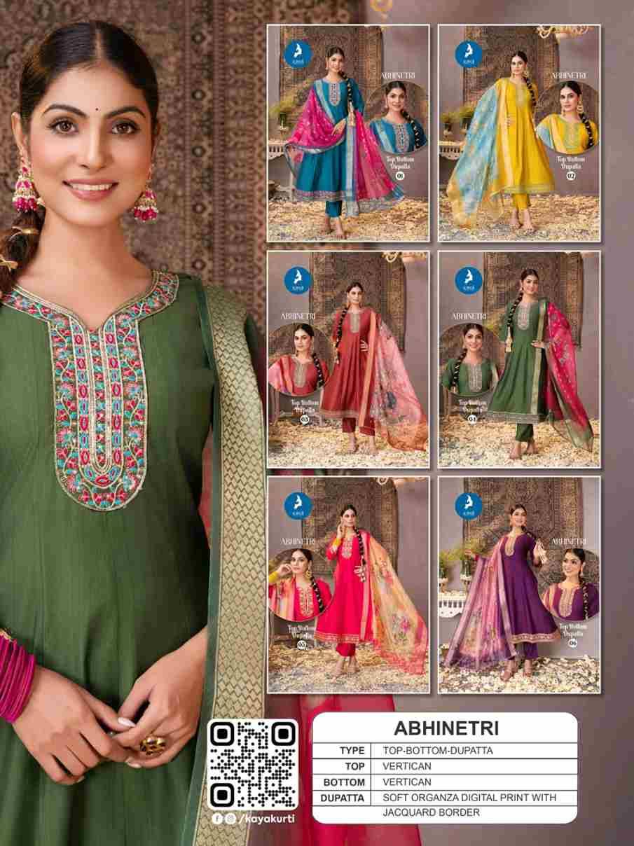 Abhinetri By Kaya 01 To 06 Series Designer Festive Suits Beautiful Stylish Fancy Colorful Party Wear & Occasional Wear Vertican Dresses At Wholesale Price