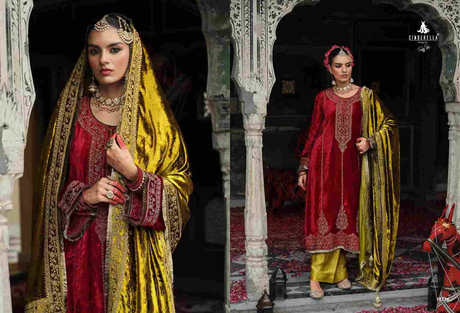 Chandrima By Cinderella 18721 To 18726 Series Beautiful Stylish Festive Suits Fancy Colorful Casual Wear & Ethnic Wear & Ready To Wear Viscose Velvet Dresses At Wholesale Price