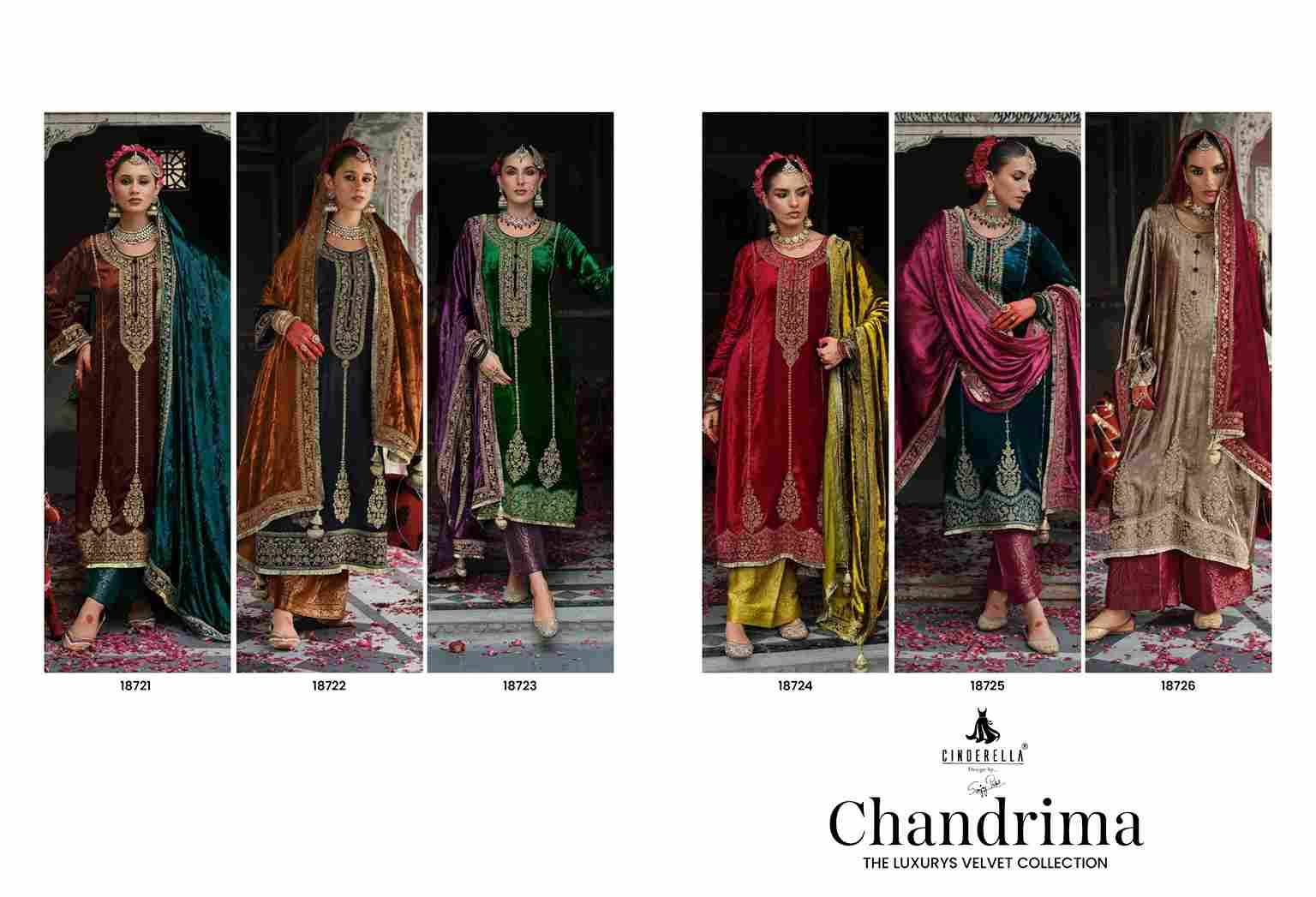Chandrima By Cinderella 18721 To 18726 Series Beautiful Stylish Festive Suits Fancy Colorful Casual Wear & Ethnic Wear & Ready To Wear Viscose Velvet Dresses At Wholesale Price