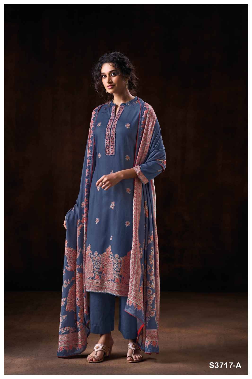 Idris-3717 By Ganga Fashion 3717-A To 3717-D Series Beautiful Festive Suits Colorful Stylish Fancy Casual Wear & Ethnic Wear Pure Pashmina Dresses At Wholesale Price