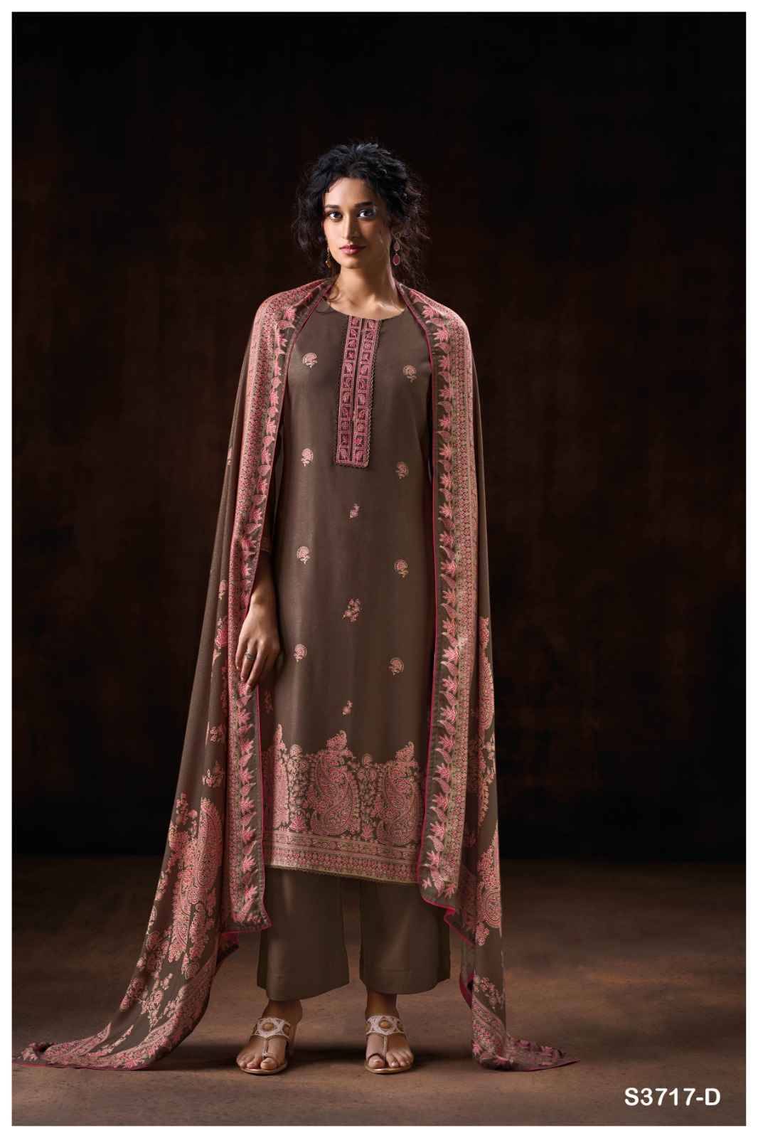 Idris-3717 By Ganga Fashion 3717-A To 3717-D Series Beautiful Festive Suits Colorful Stylish Fancy Casual Wear & Ethnic Wear Pure Pashmina Dresses At Wholesale Price