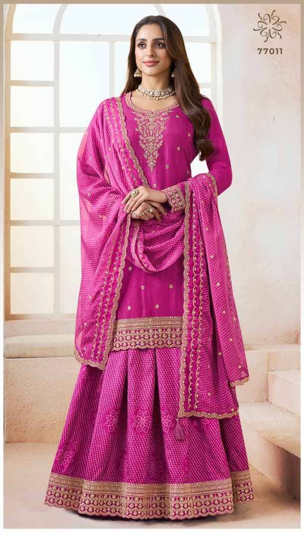 Bhavya By Kuleesh 77011 To 77014 Series Designer Festive Suits Collection Beautiful Stylish Fancy Colorful Party Wear & Occasional Wear Silk Dresses At Wholesale Price