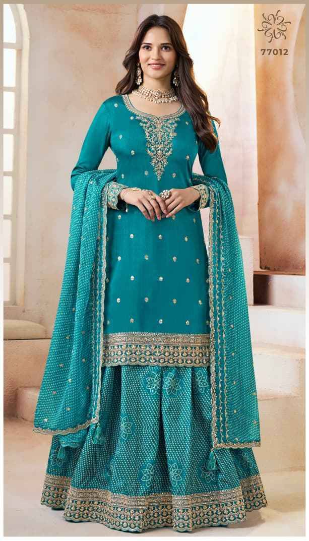 Bhavya By Kuleesh 77011 To 77014 Series Designer Festive Suits Collection Beautiful Stylish Fancy Colorful Party Wear & Occasional Wear Silk Dresses At Wholesale Price