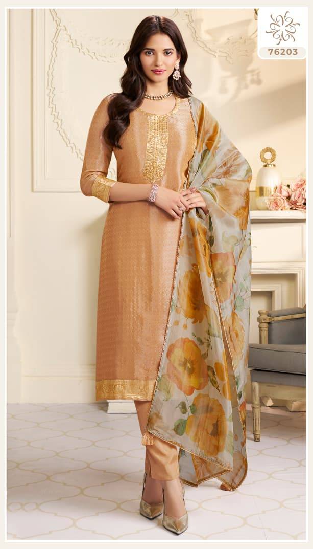 Kanchi By Kuleesh 76201 To 76204 Series Designer Festive Suits Collection Beautiful Stylish Fancy Colorful Party Wear & Occasional Wear Silk Dresses At Wholesale Price
