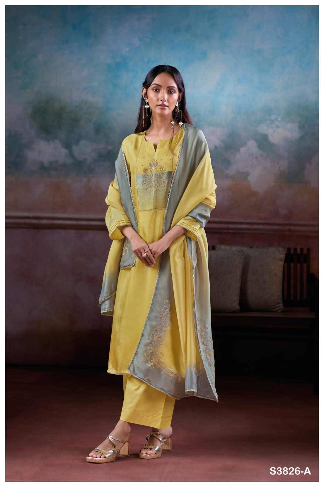 Fayora-3826 By Ganga Fashion 3826-A To 3826-B Series Beautiful Festive Suits Colorful Stylish Fancy Casual Wear & Ethnic Wear Pure Bemberg Silk Satin Dresses At Wholesale Price
