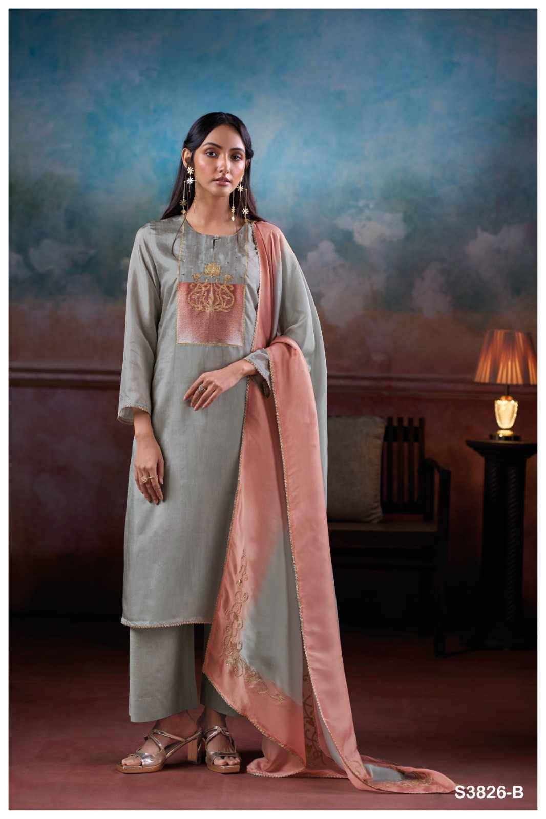 Fayora-3826 By Ganga Fashion 3826-A To 3826-B Series Beautiful Festive Suits Colorful Stylish Fancy Casual Wear & Ethnic Wear Pure Bemberg Silk Satin Dresses At Wholesale Price