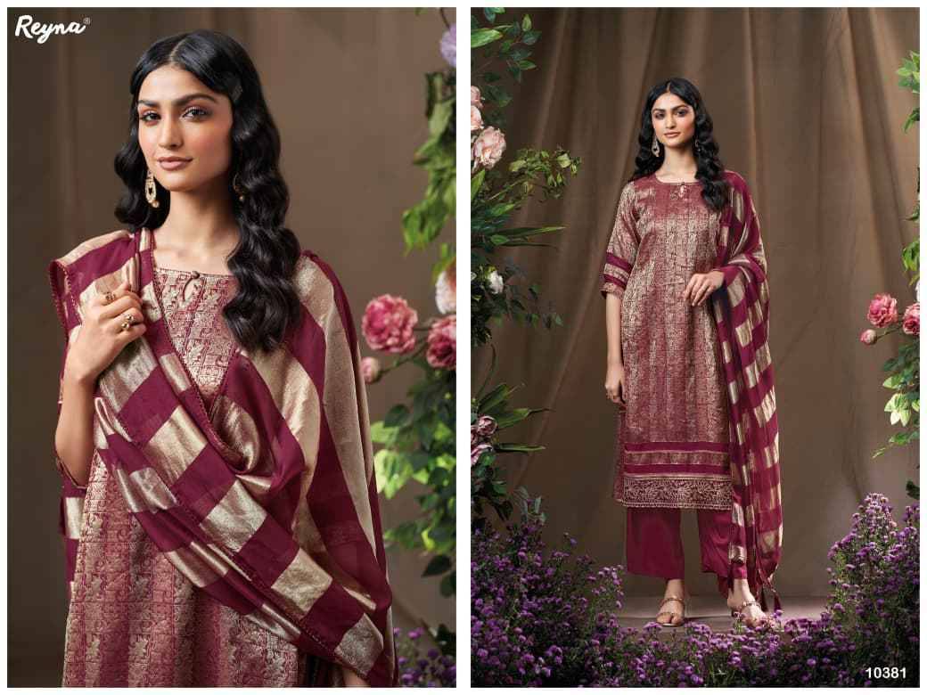 Elin By Reyna 10380 To 10383 Series Beautiful Festive Suits Colorful Stylish Fancy Casual Wear & Ethnic Wear Pure Banarasi Brocade Dresses At Wholesale Price