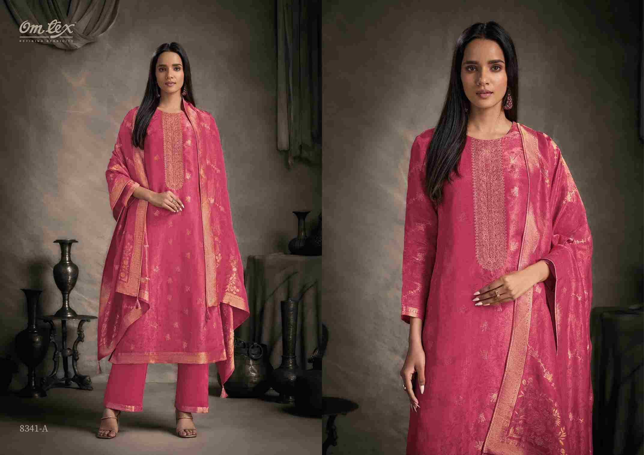 Prayaga By Om Tex 8341-A To 8341-D Series Beautiful Festive Suits Colorful Stylish Fancy Casual Wear & Ethnic Wear Jacquard Silk Dresses At Wholesale Price