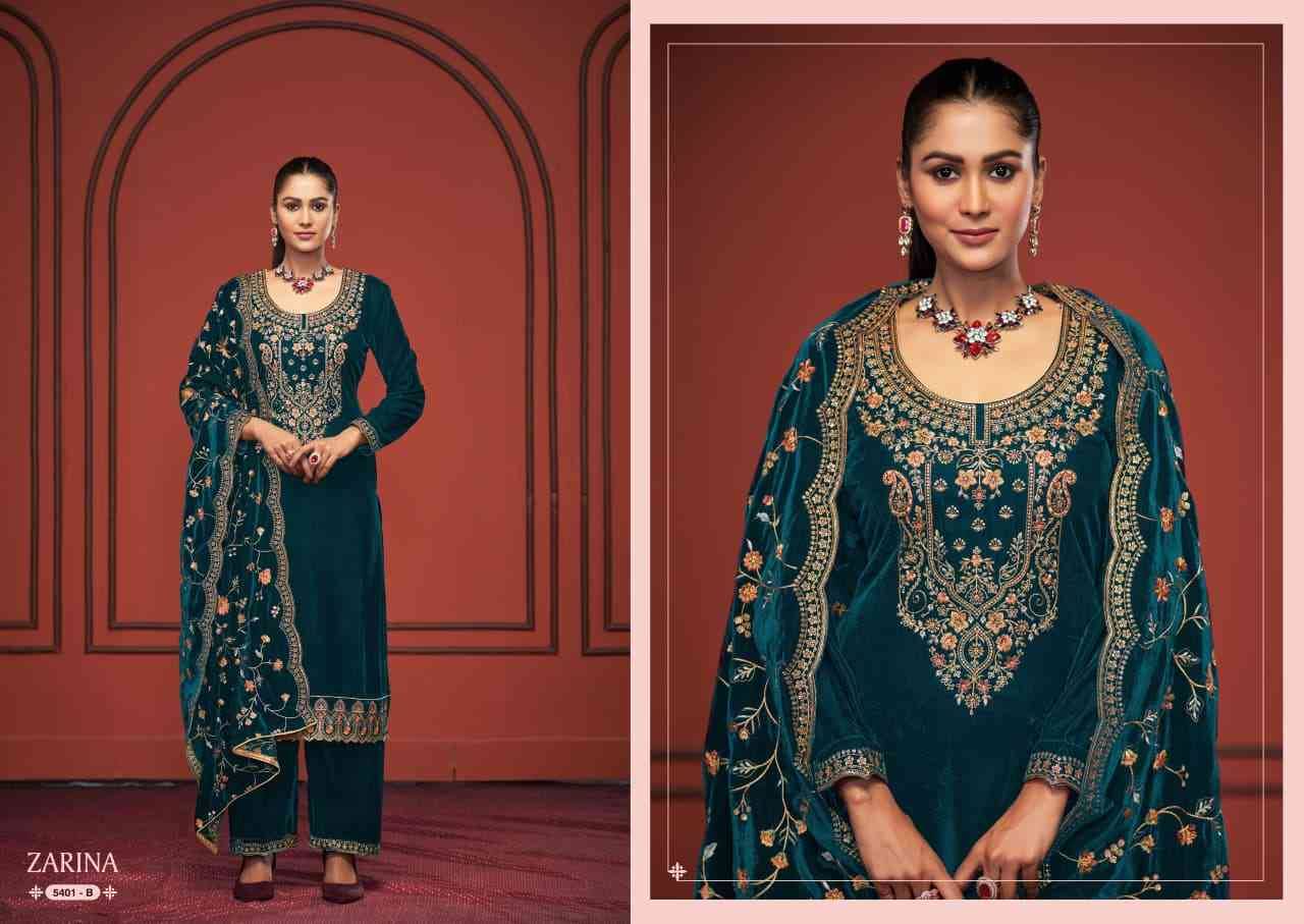 Zarina By Sargam Prints 5401-A To 5401-D Series Beautiful Festive Suits Stylish Fancy Colorful Casual Wear & Ethnic Wear Pure Velvet Dresses At Wholesale Price