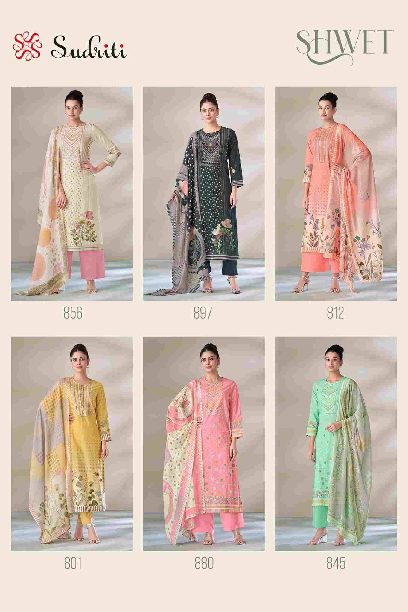 Shwet By Sudriti Beautiful Stylish Festive Suits Fancy Colorful Casual Wear & Ethnic Wear & Ready To Wear Pure Cotton Lawn Print Dresses At Wholesale Price