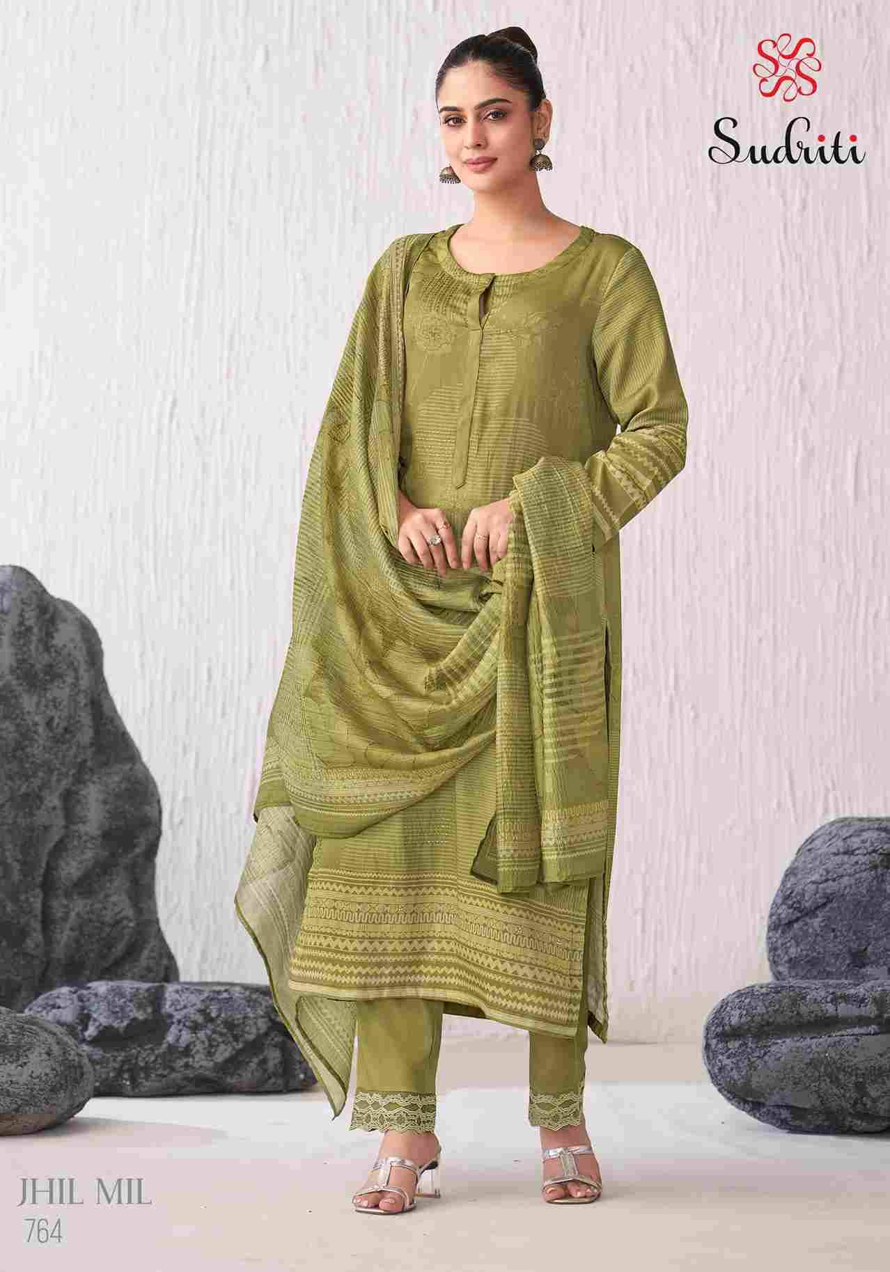 Jhil Mil By Sudriti Beautiful Stylish Festive Suits Fancy Colorful Casual Wear & Ethnic Wear & Ready To Wear Satin Print Dresses At Wholesale Price