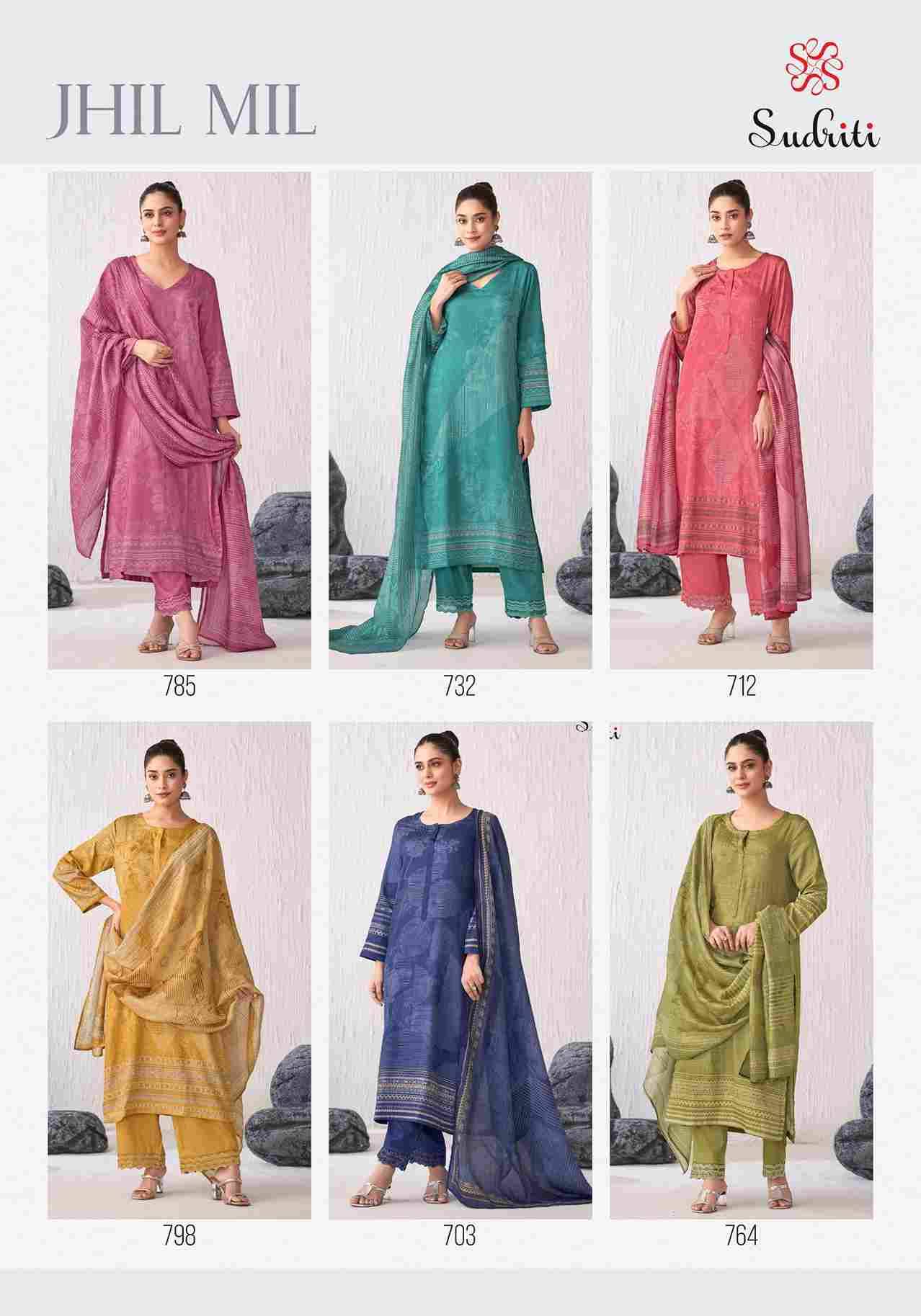 Jhil Mil By Sudriti Beautiful Stylish Festive Suits Fancy Colorful Casual Wear & Ethnic Wear & Ready To Wear Satin Print Dresses At Wholesale Price