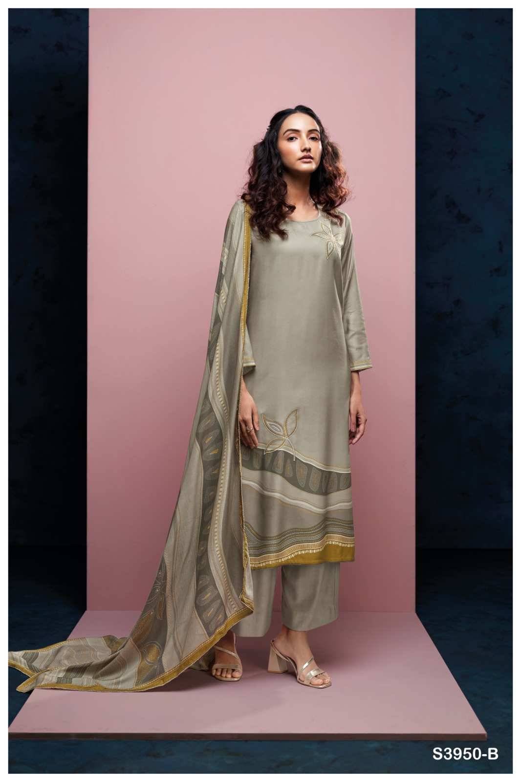 Inika-3950 By Ganga Fashion 3950-A To 3950-D Series Beautiful Festive Suits Colorful Stylish Fancy Casual Wear & Ethnic Wear Pure Pashmina Dresses At Wholesale Price