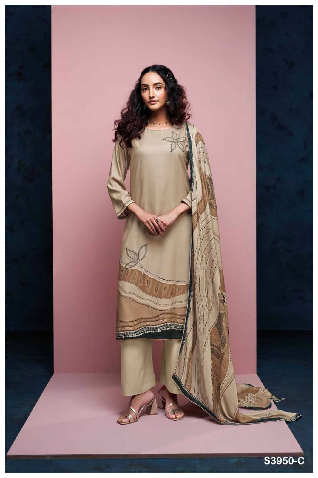 Inika-3950 By Ganga Fashion 3950-A To 3950-D Series Beautiful Festive Suits Colorful Stylish Fancy Casual Wear & Ethnic Wear Pure Pashmina Dresses At Wholesale Price