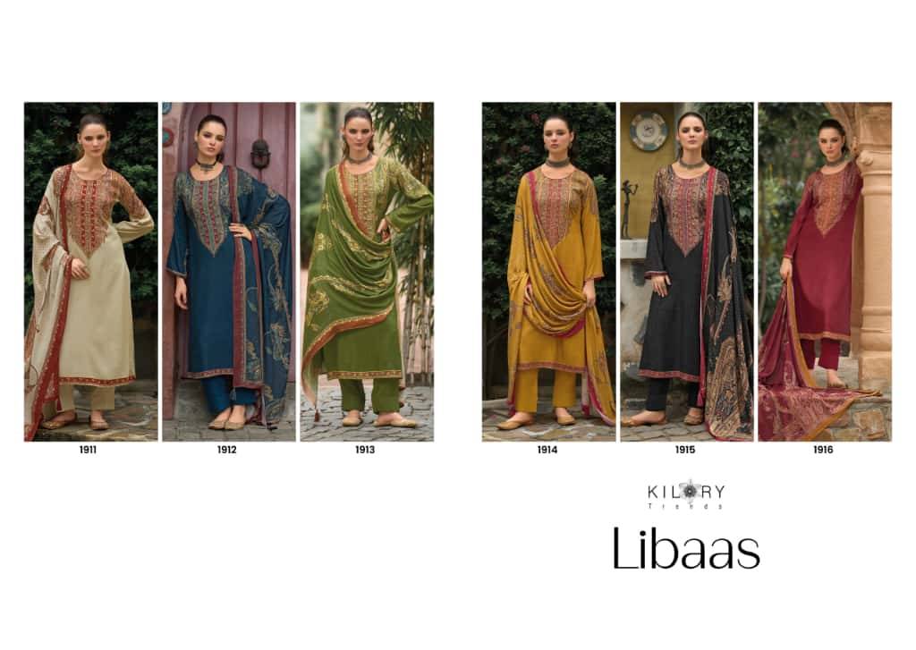 Libaas By Kilory 1911 To 1916 Series Beautiful Festive Suits Colorful Stylish Fancy Casual Wear & Ethnic Wear Pure Viscose Pashmina Dresses At Wholesale Price