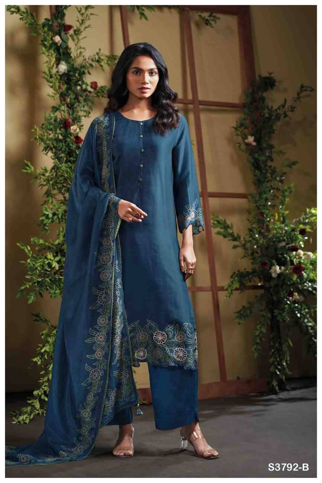 Buddhi-3792 By Ganga Fashion 3792-A To 3792-B Series Beautiful Festive Suits Colorful Stylish Fancy Casual Wear & Ethnic Wear Pure Bemberg Silk Satin Dresses At Wholesale Price
