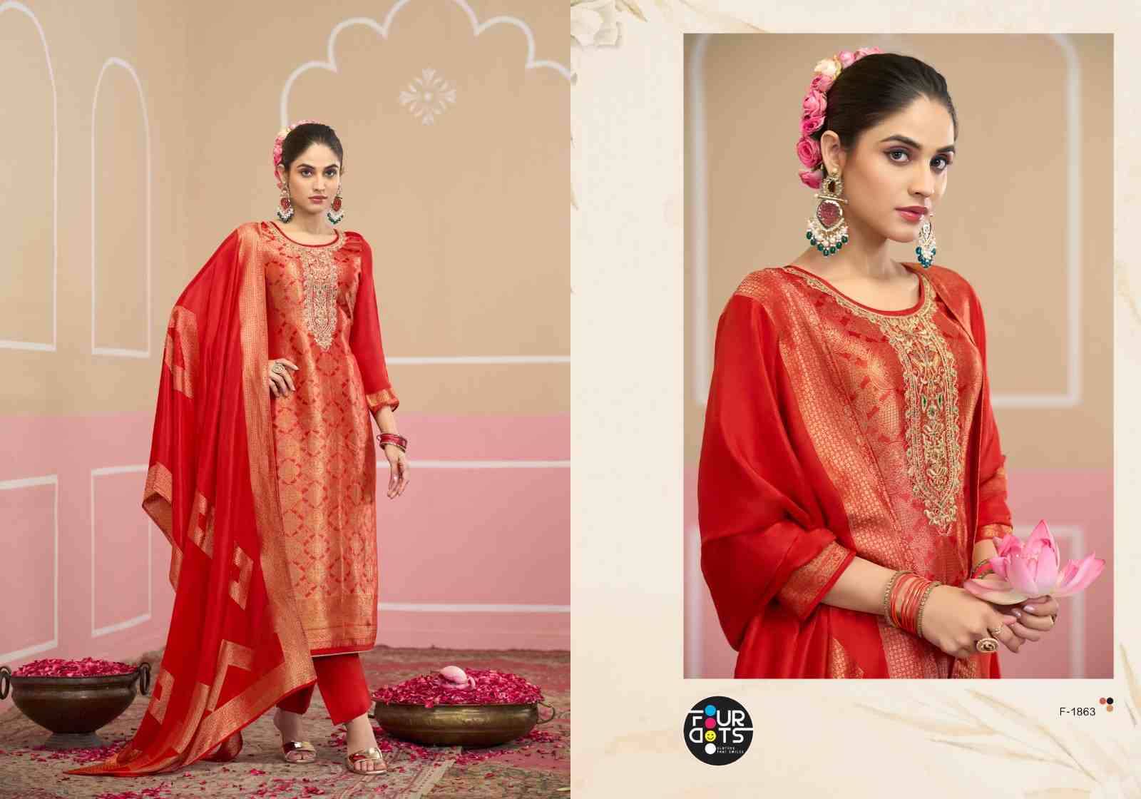Silas By Four Dots 1861 To 1864 Series Designer Stylish Fancy Colorful Beautiful Party Wear & Ethnic Wear Collection Viscose Jacquard Silk Dresses At Wholesale Price