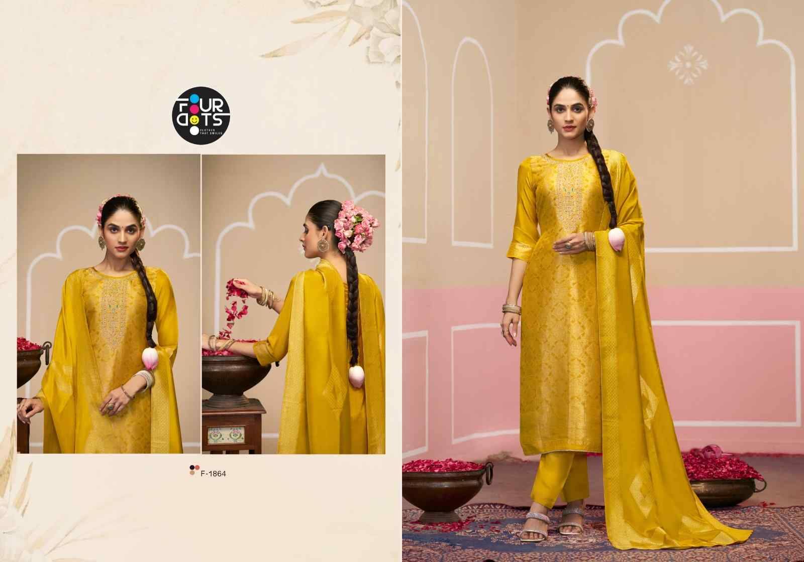 Silas By Four Dots 1861 To 1864 Series Designer Stylish Fancy Colorful Beautiful Party Wear & Ethnic Wear Collection Viscose Jacquard Silk Dresses At Wholesale Price