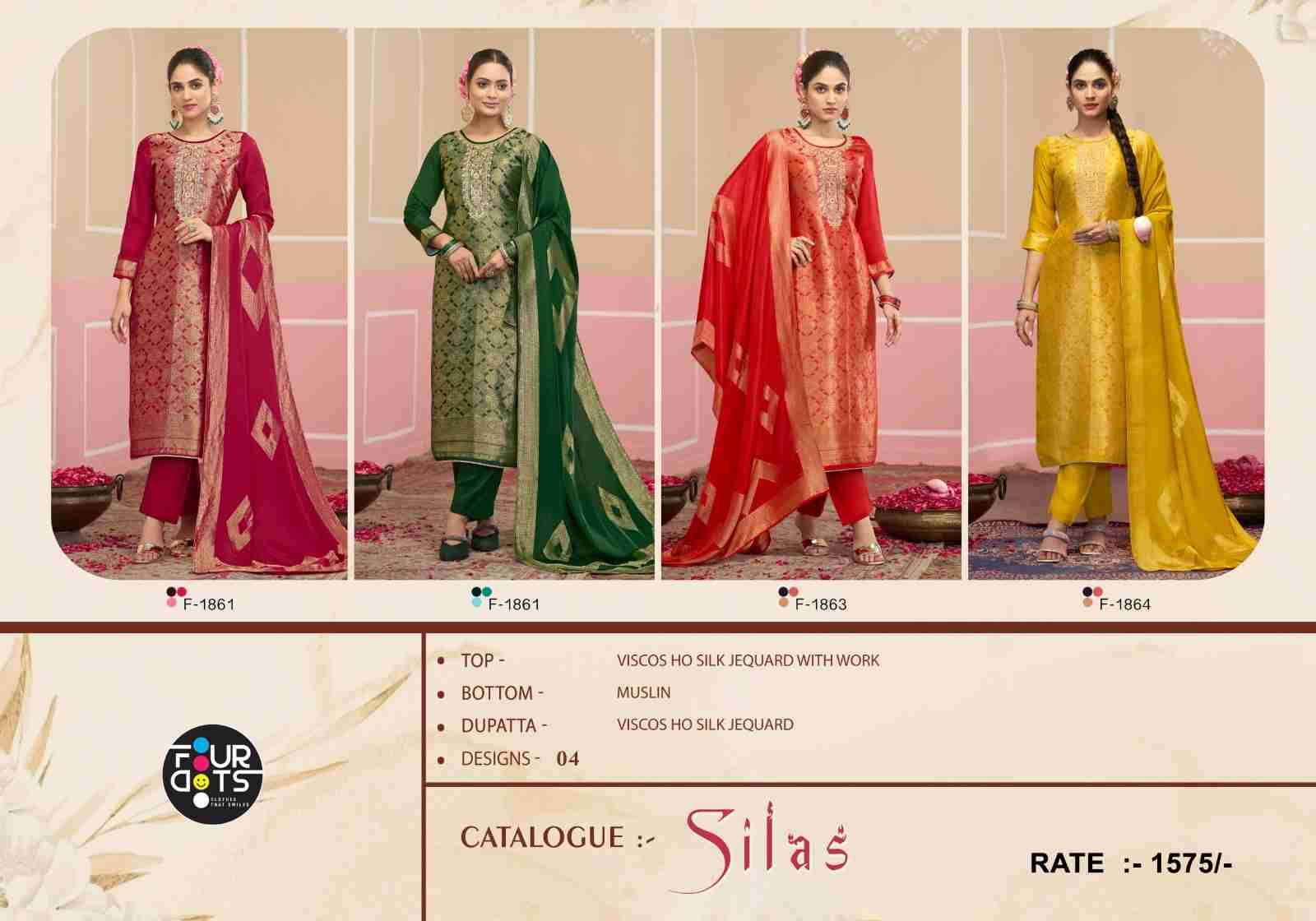 Silas By Four Dots 1861 To 1864 Series Designer Stylish Fancy Colorful Beautiful Party Wear & Ethnic Wear Collection Viscose Jacquard Silk Dresses At Wholesale Price