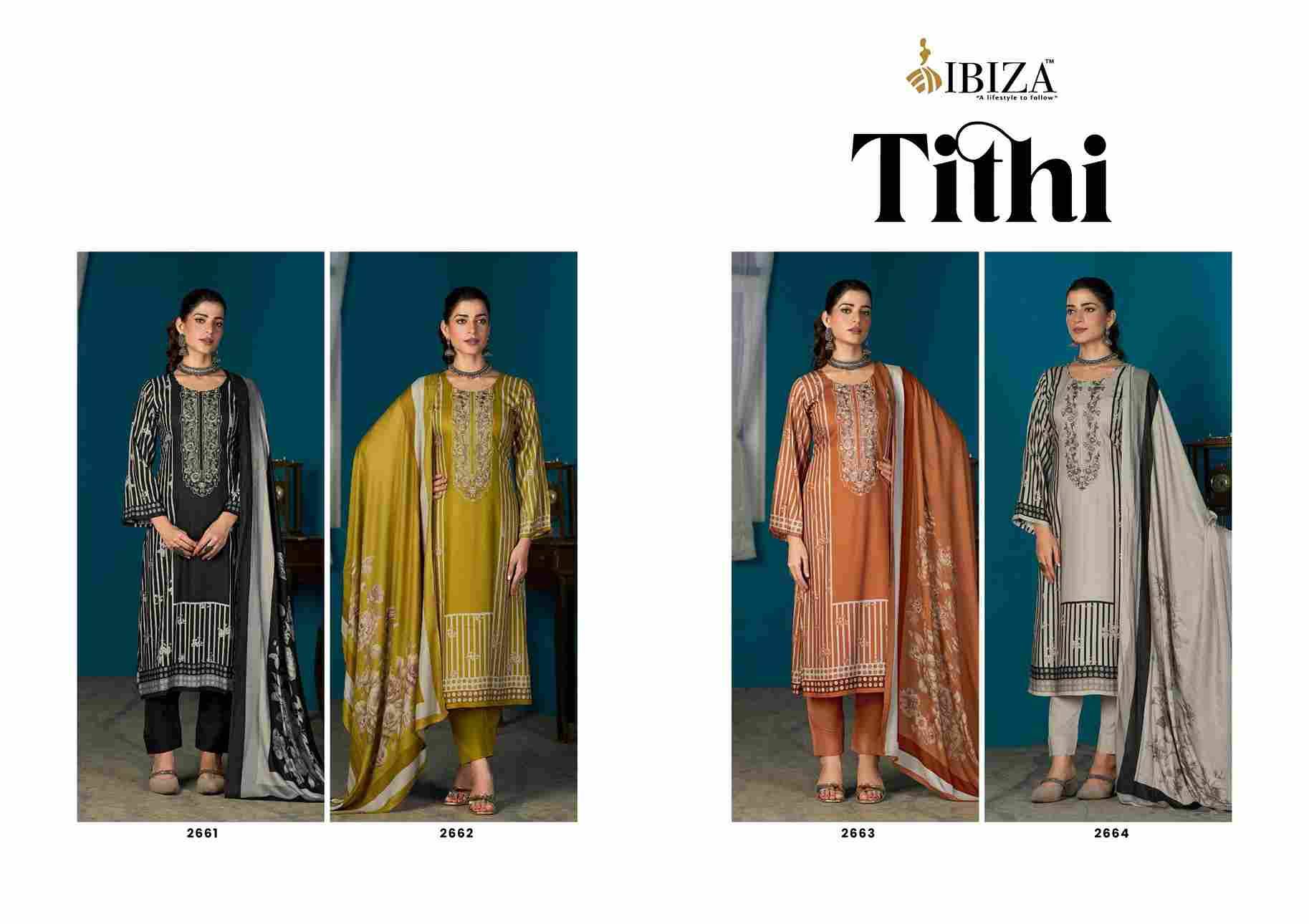 Tithi By Ibiza 2661 To 2664 Series Beautiful Festive Suits Colorful Stylish Fancy Casual Wear & Ethnic Wear Pure Viscose Pashmina Dresses At Wholesale Price