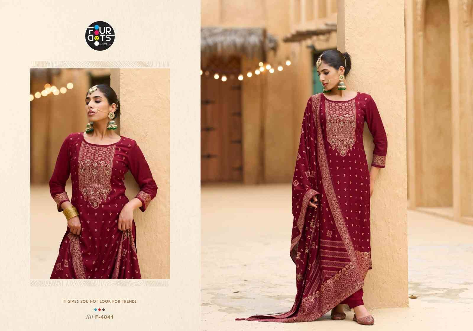 Amelia By Four Dots 4041 To 4044 Series Designer Stylish Fancy Colorful Beautiful Party Wear & Ethnic Wear Collection Viscose Pashmina Jacquard Dresses At Wholesale Price