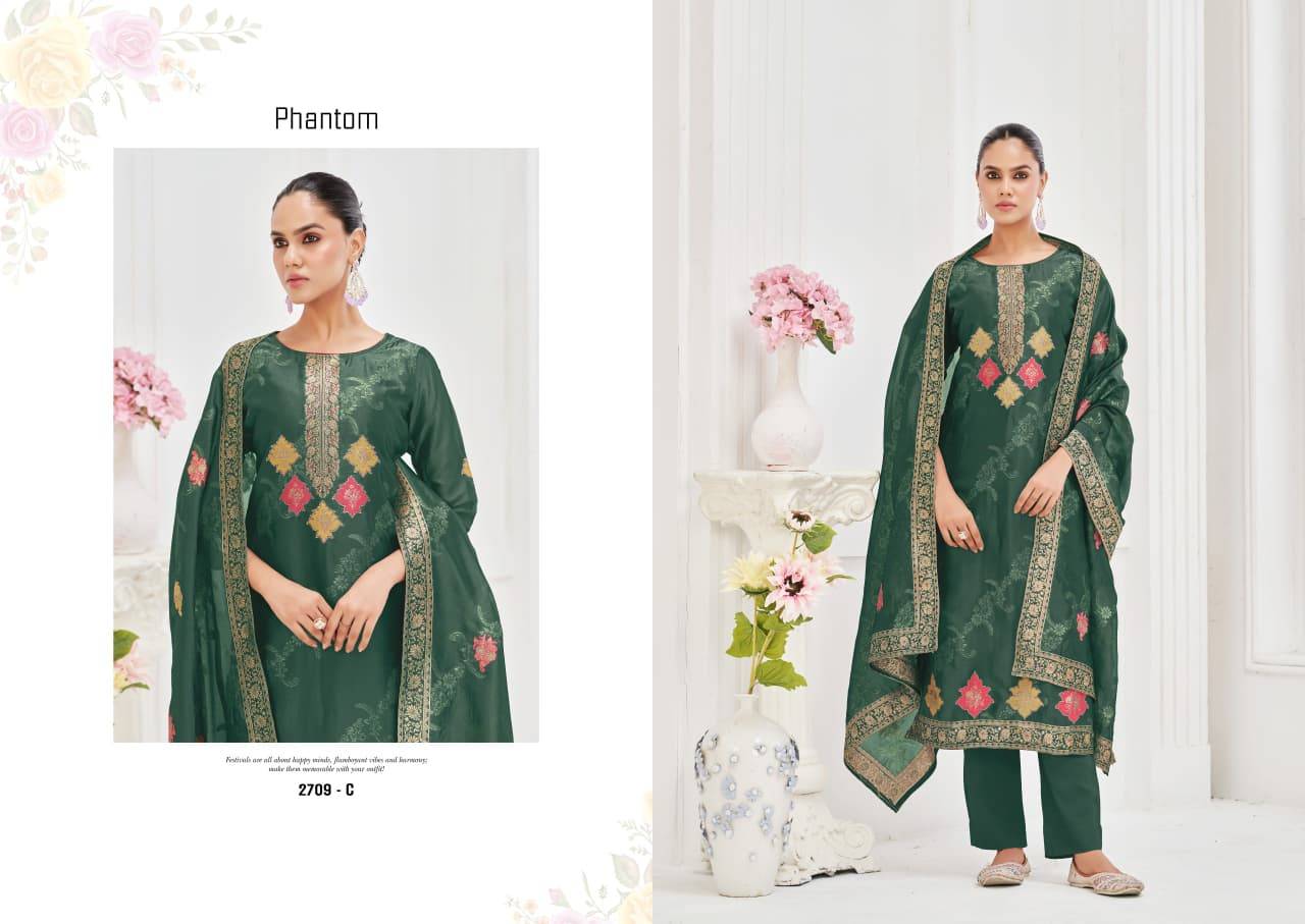 Phantom By Sargam Prints 2709-A To 2709-D Series Beautiful Festive Suits Stylish Fancy Colorful Casual Wear & Ethnic Wear Pure Viscose Silk Jacquard Dresses At Wholesale Price