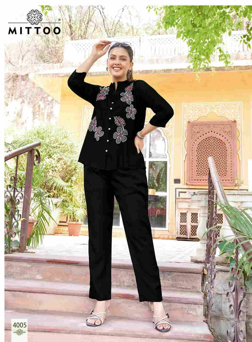 Pranjal By Mittoo 4001 To 4006 Series Designer Stylish Fancy Colorful Beautiful Party Wear & Ethnic Wear Collection Viscos Print Co-Ord At Wholesale Price