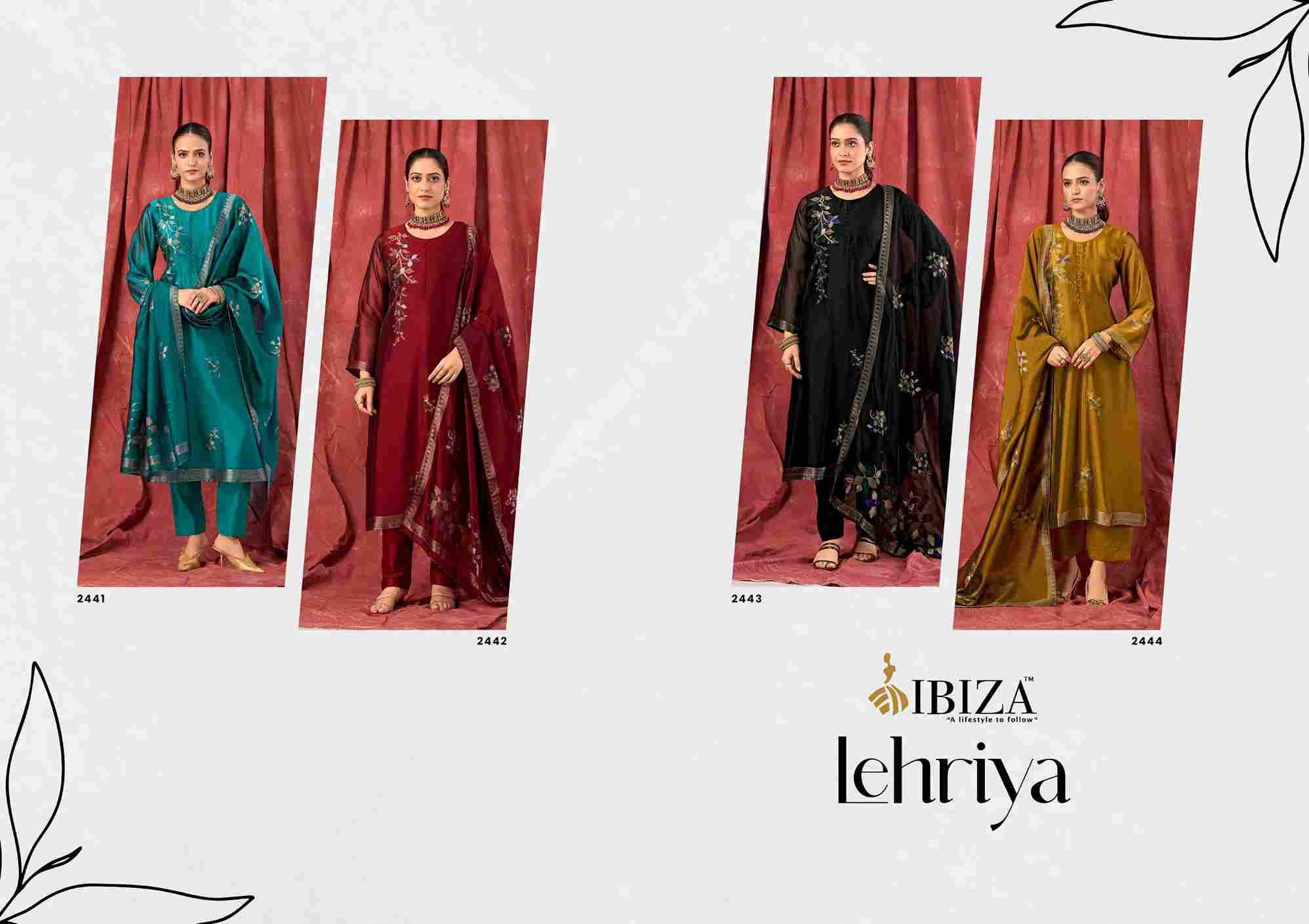 Lehriya By Ibiza 2441 To 2444 Series Beautiful Festive Suits Colorful Stylish Fancy Casual Wear & Ethnic Wear Pure Bangalori Silk Jacquard Dresses At Wholesale Price