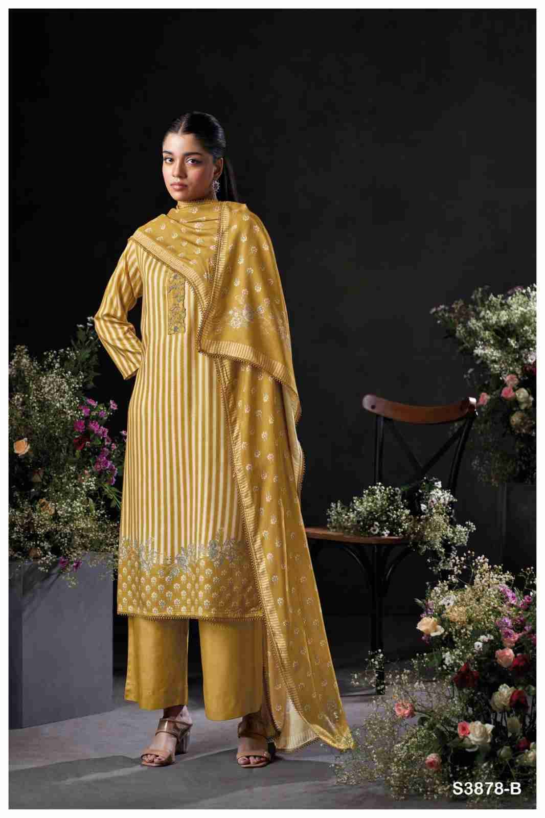 Nirelle-3878 By Ganga Fashion 3878-A To 3878-D Series Beautiful Festive Suits Colorful Stylish Fancy Casual Wear & Ethnic Wear Pure Pashmina Dresses At Wholesale Price